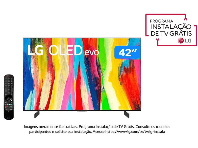 Smart tv 42'' lg 4k oled42c2 120hz g-sync, freesync 4x hdmi 2.1